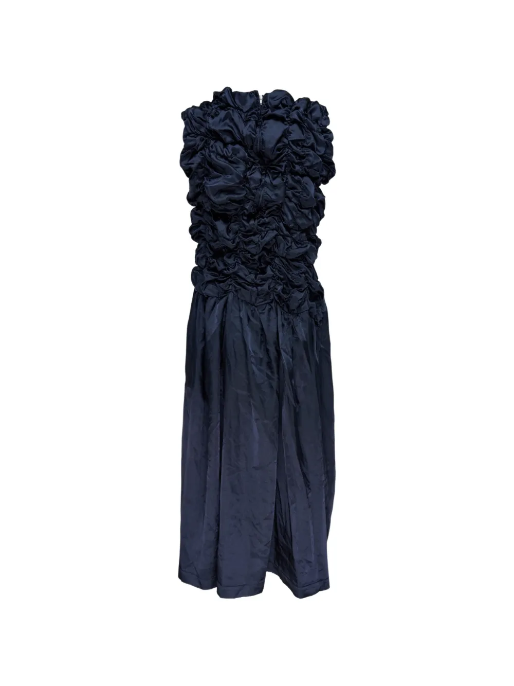 Comme Des Garçons Comme Des Garçons Gekreukte midi-jurk met bewerkte buste Blauw