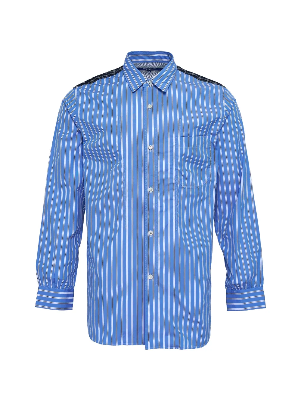 Junya Watanabe check stripe shirt - Blue