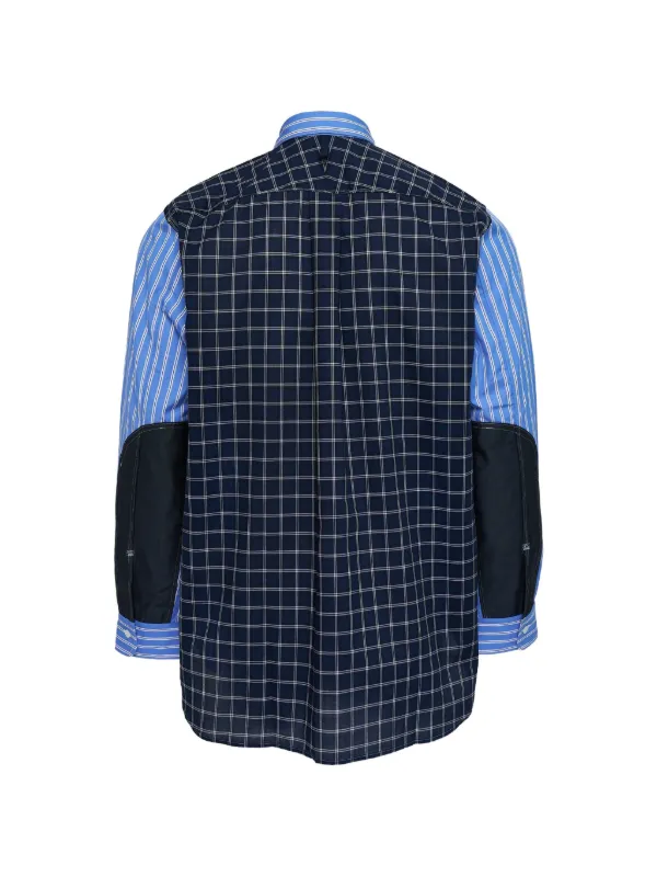 Junya Watanabe MAN チェック ストライプ シャツ | ブルー | FARFETCH JP