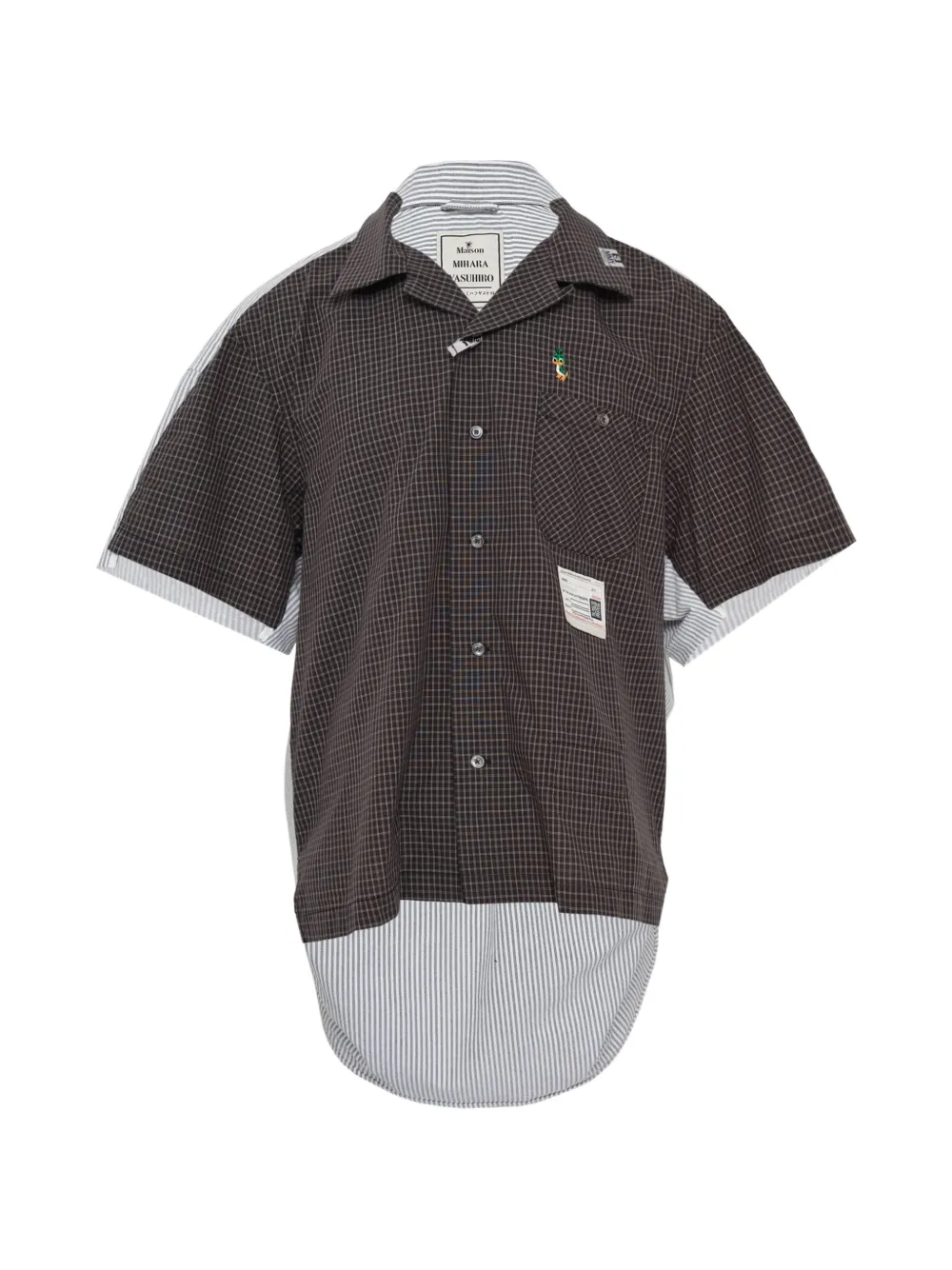 Maison MIHARA YASUHIRO plaid striped shirt – Black