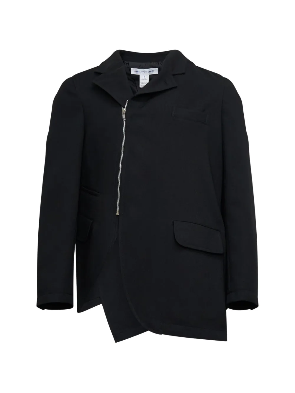 Comme Des Garçons Shirt asymmetric zip-fastening jacket - Nero