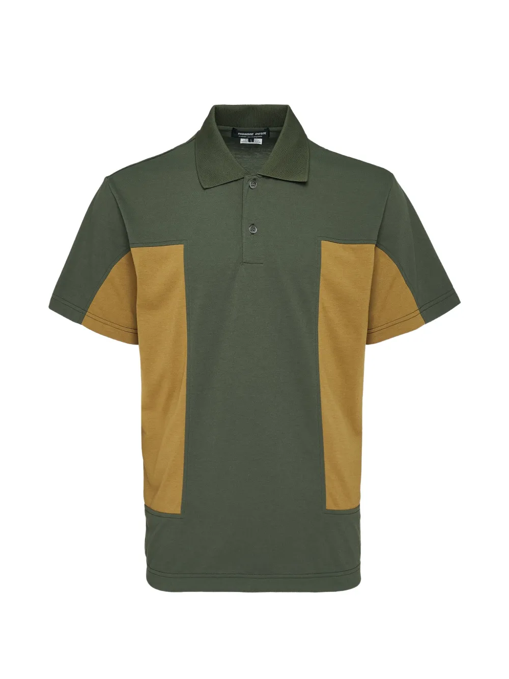 Comme des Garçons Homme Deux colour-block buttoned polo shirt - Verde