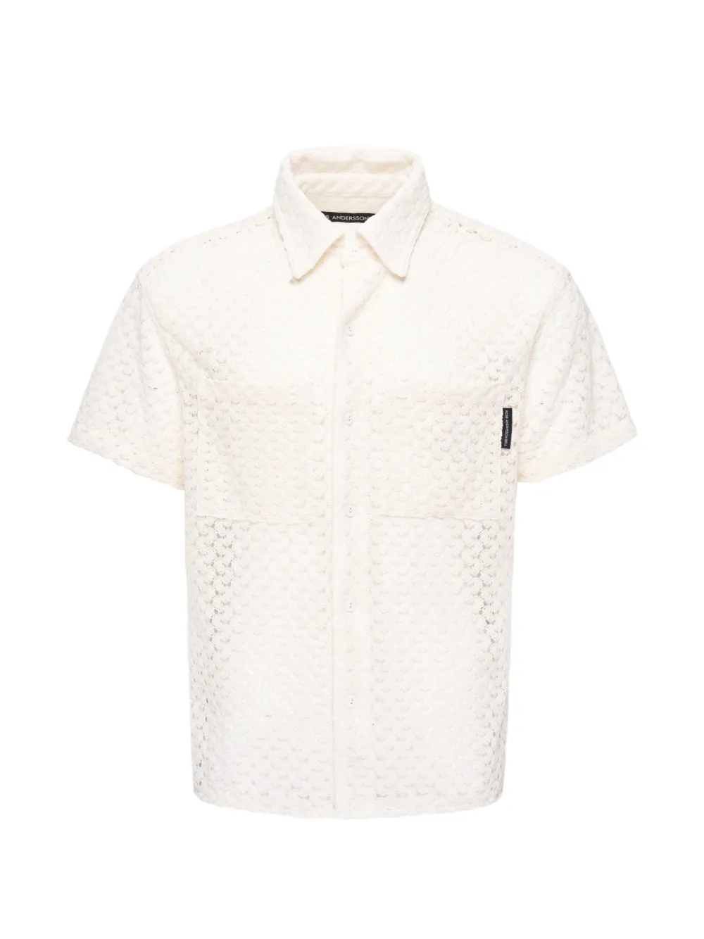 Andersson Bell lace short-sleeve shirt - Nude
