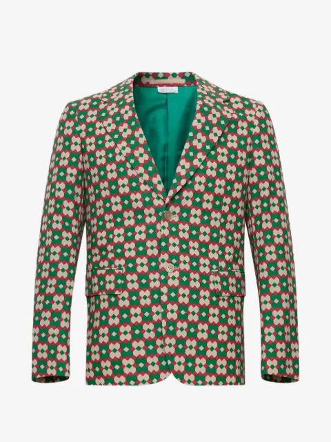 Comme des Garçons Homme Plus geometric-pattern single-breasted blazer