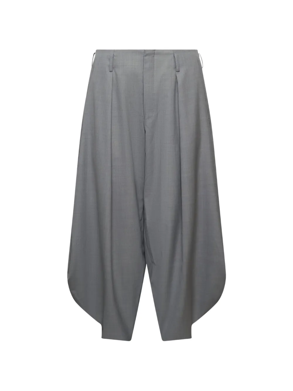 Comme des Garçons Homme Plus pleated curved-hem trousers - Grey