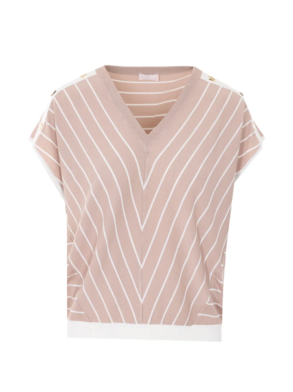 LIU JO striped detail t-shirt - Toni neutri