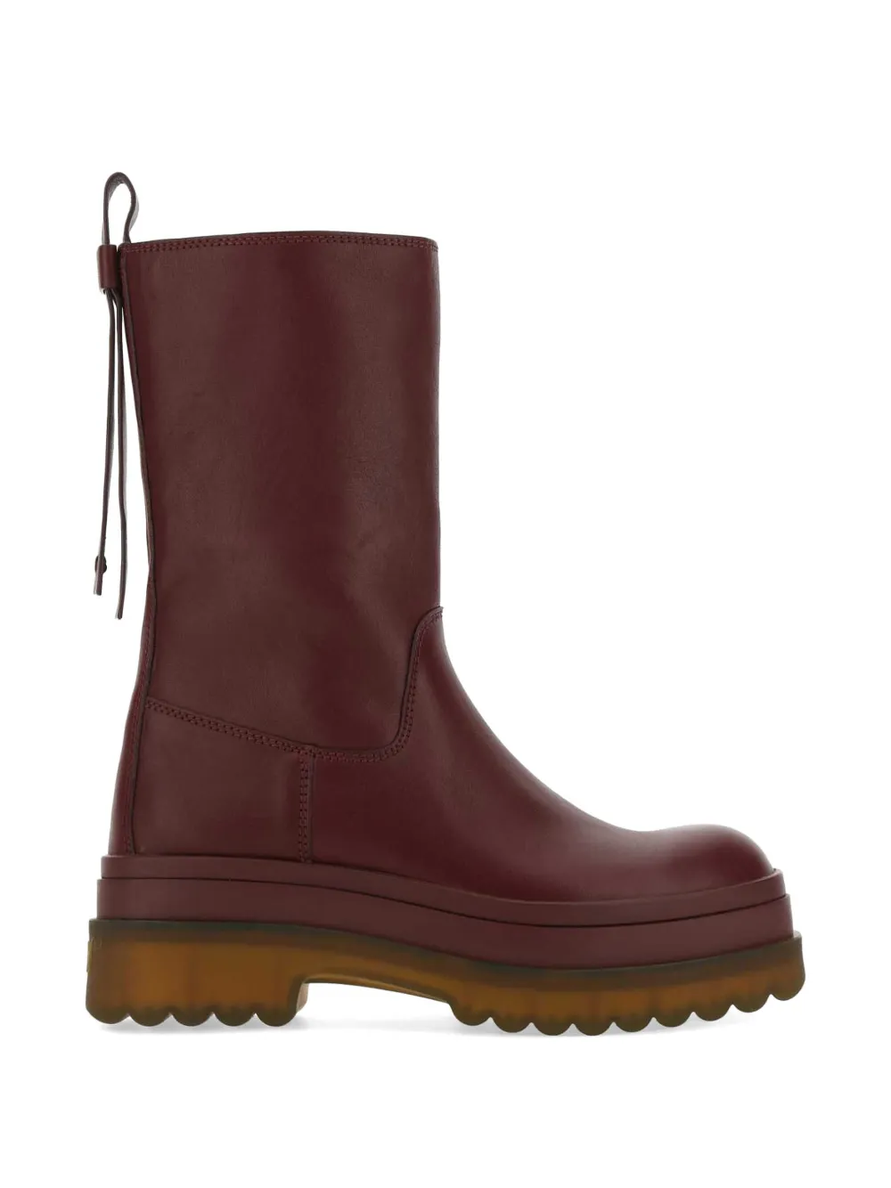 RED(V) leather boots - Rosso