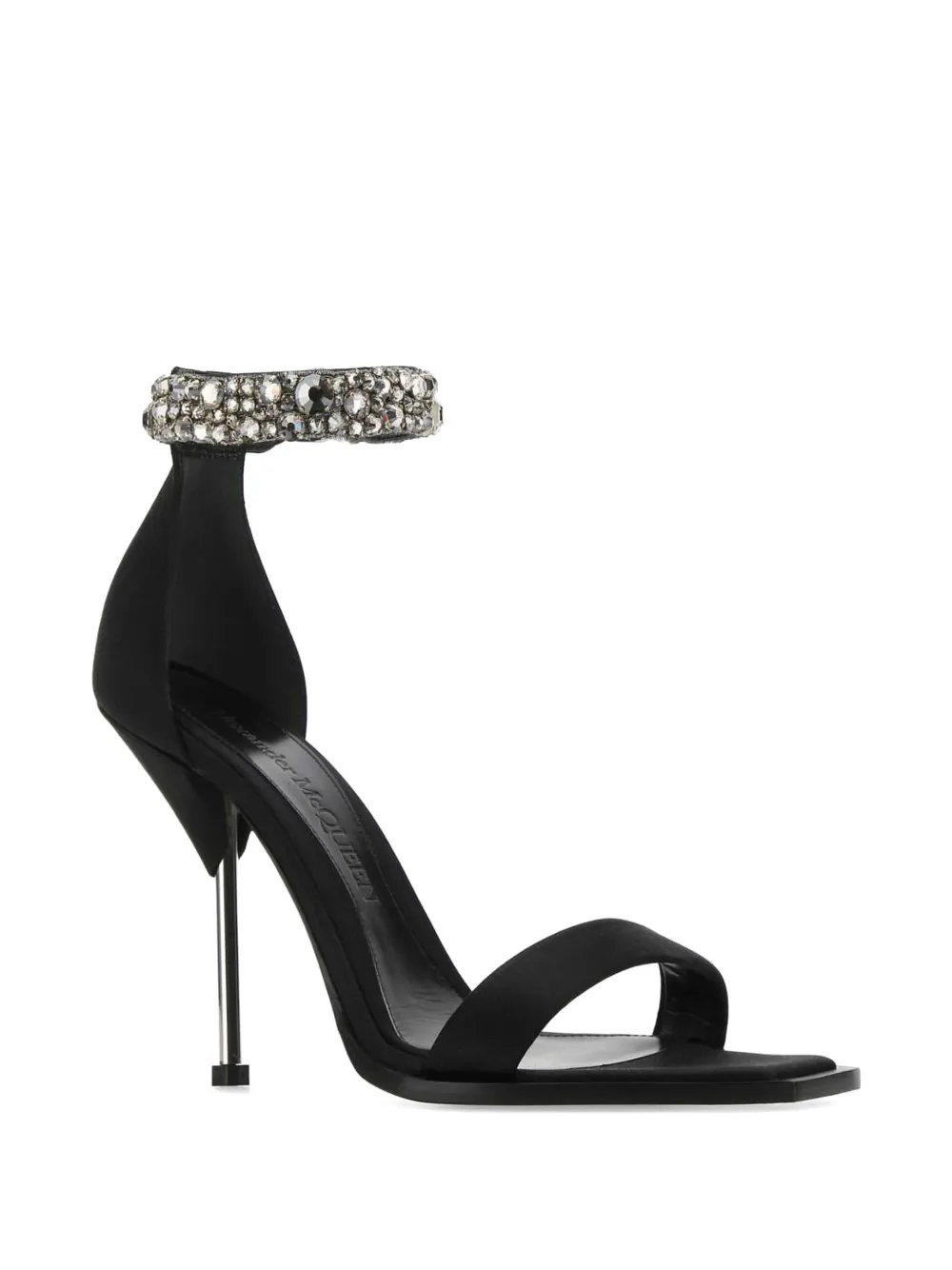 Alexander McQueen satin-embellished sandals Zwart