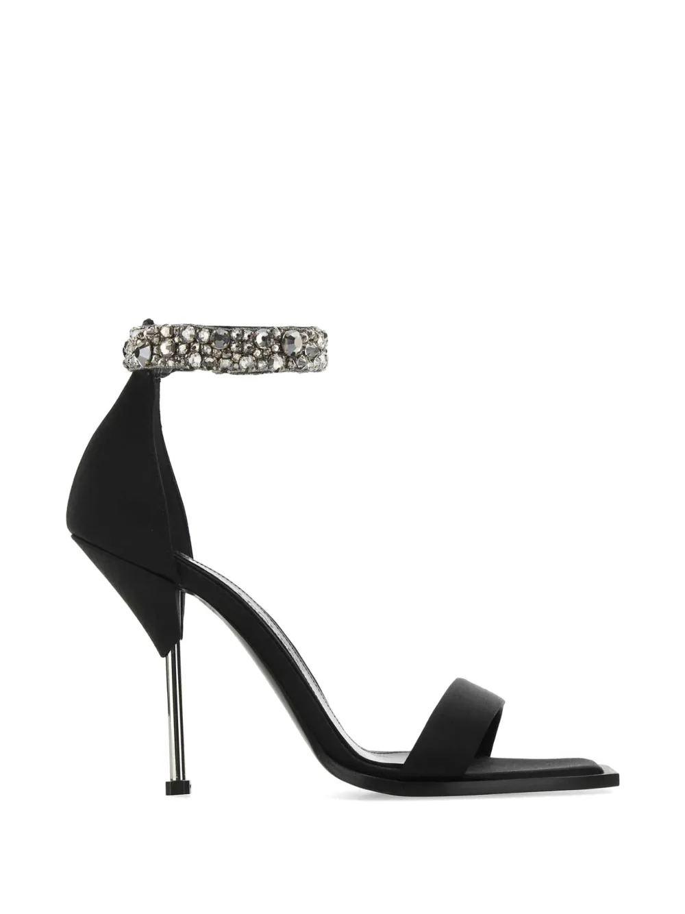 Alexander McQueen satin-embellished sandals Zwart