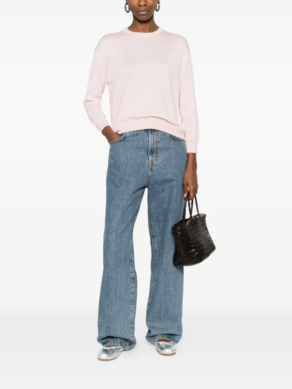  Beyou Ribbed-hem Sweater - Pink 