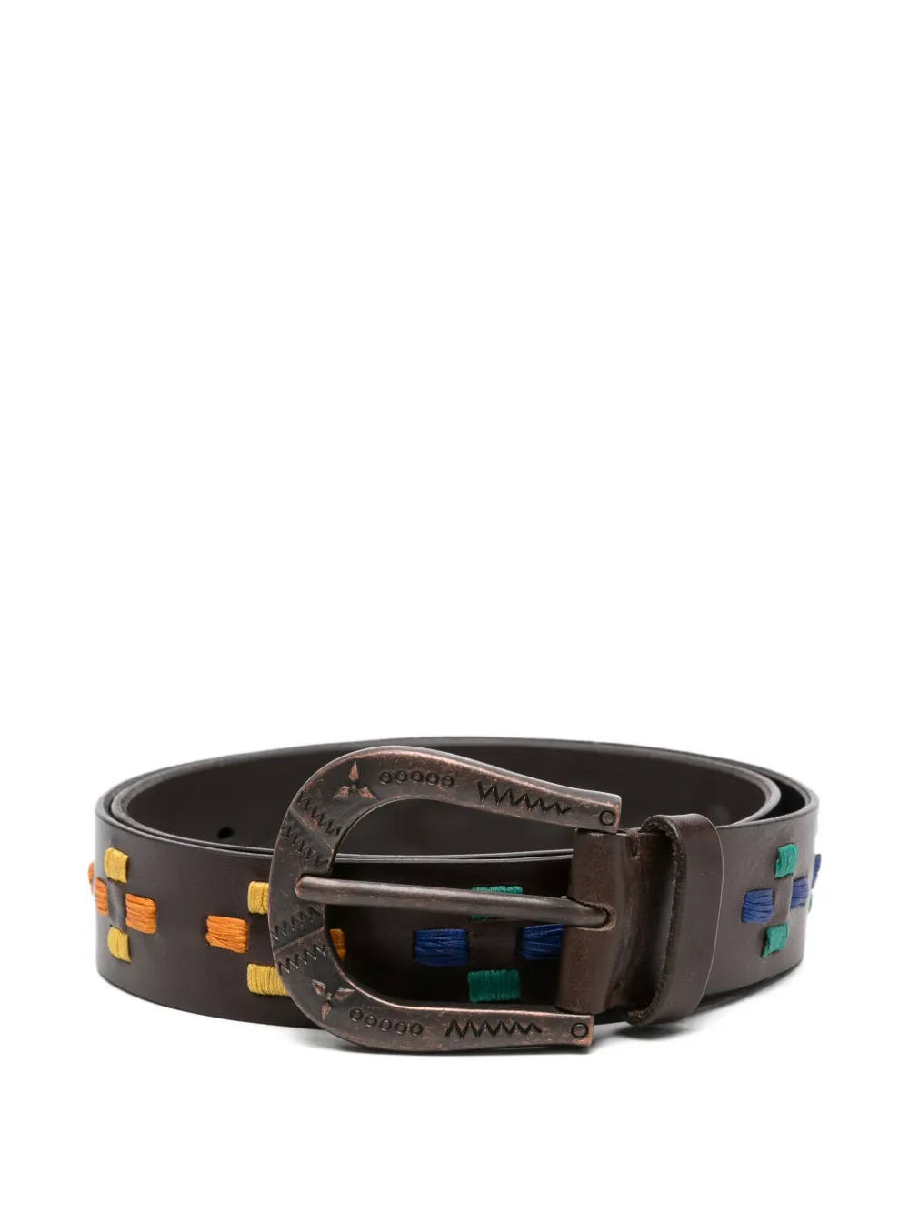 Puntovita&Arsenico embroidered belt - Marrone