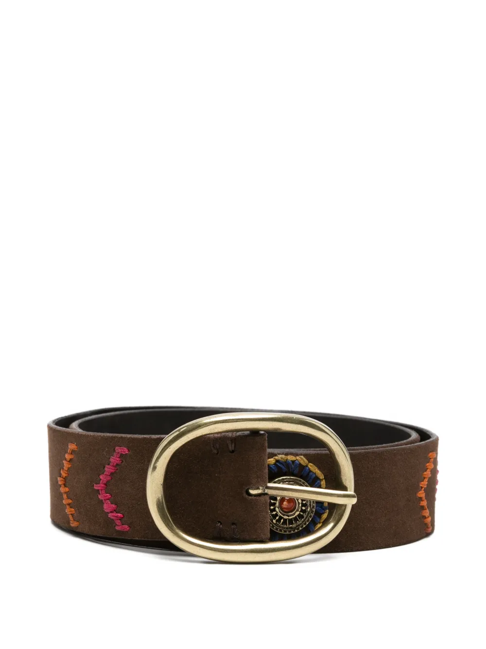 Puntovita&Arsenico embroidered suede belt - Marrone
