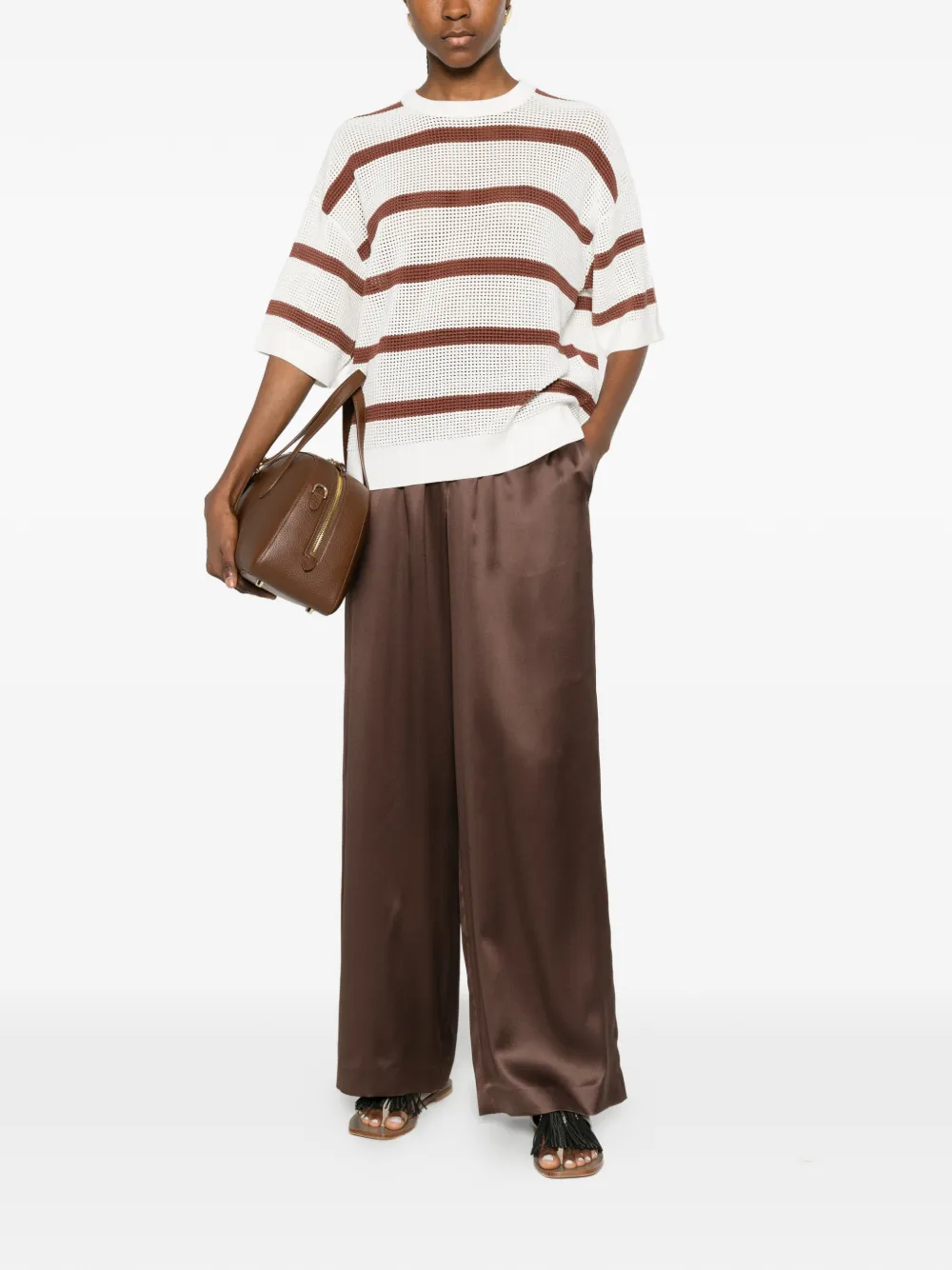 Striped Perforated Sweater