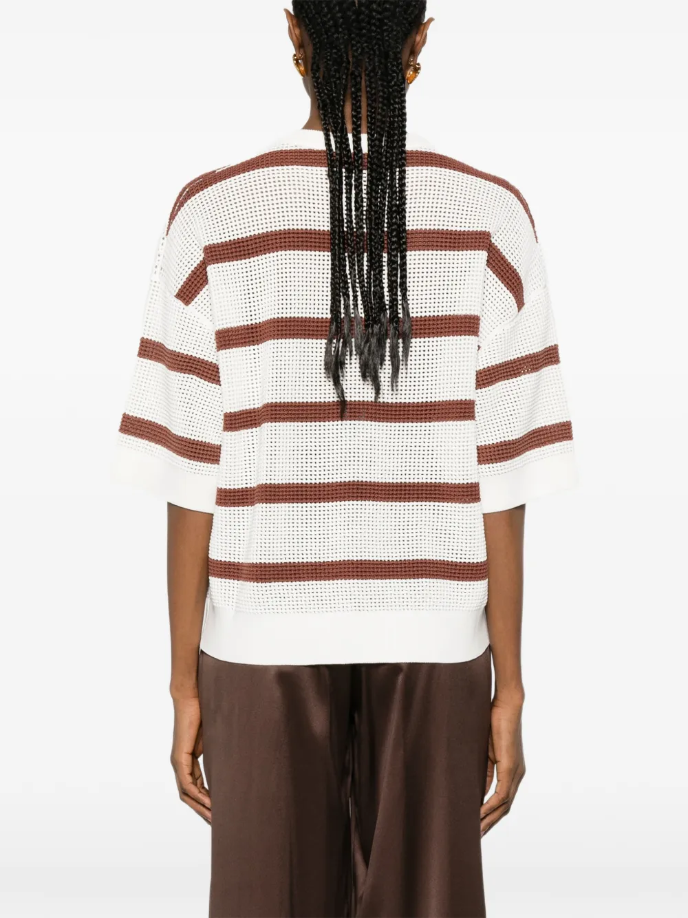 Striped Perforated Sweater