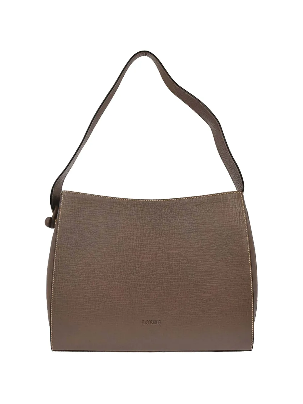 Loewe Pre-Owned 1990s textured leather shoulder bag - Marrone