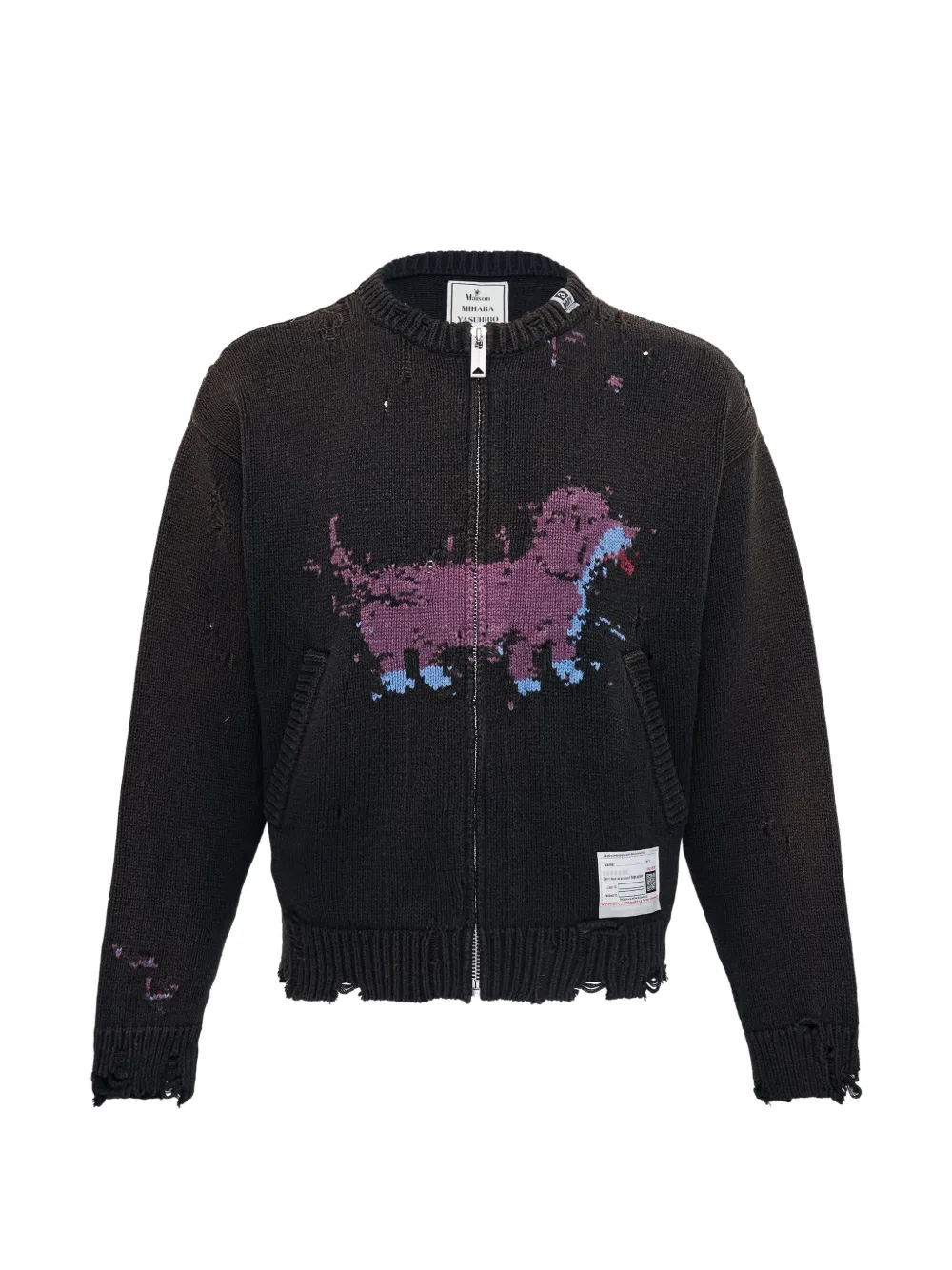 Maison MIHARA YASUHIRO dog-jacquard cardigan - Nero