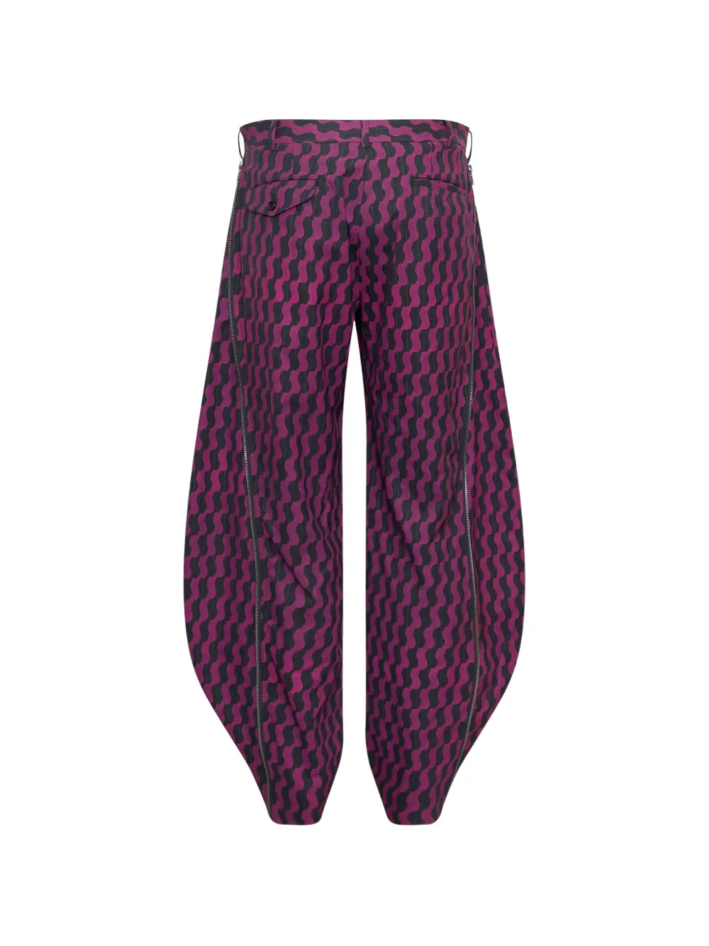 Comme des Garçons Homme Plus Ruimvallende jeans met golfprint en rits Paars