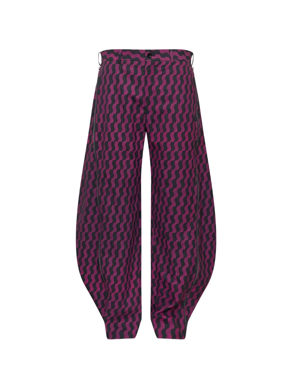 Comme des Garçons Homme Plus wave-print zip-detail loose fit jeans - Viola