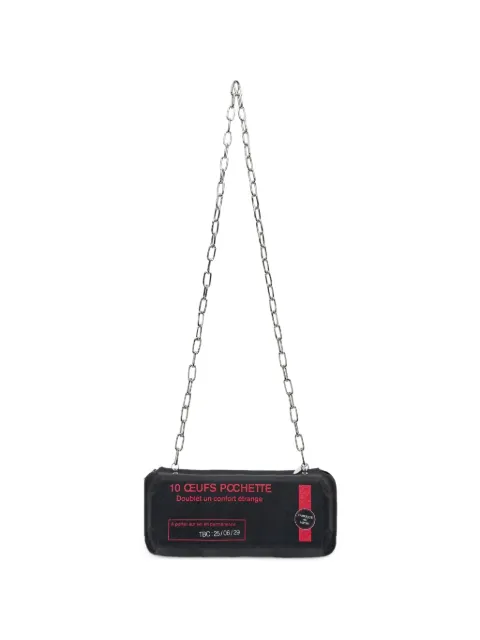 Doublet embossed chain shoulder bag