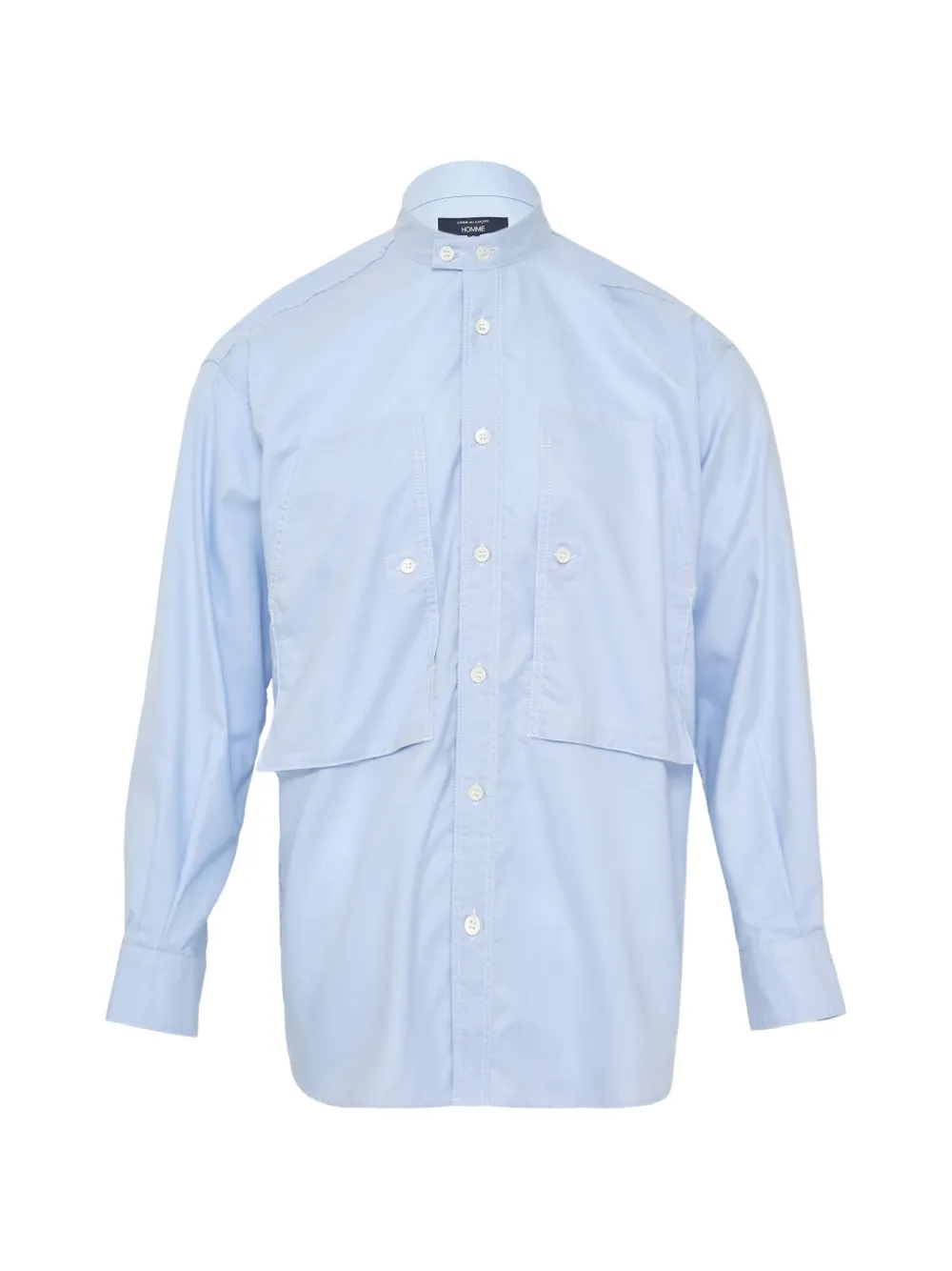 Comme des Garçons Homme long-sleeve patch-pocket shirt - Blu