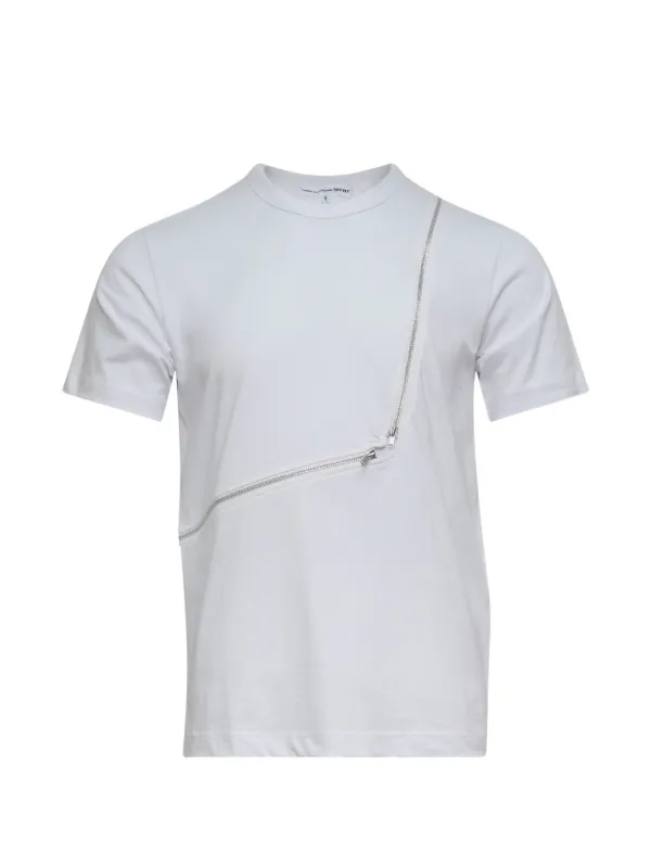 Comme Des Garçons Shirt zip-detail T-shirt | White | FARFETCH JO