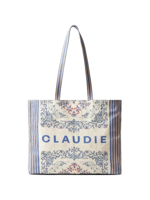 Claudie Pierlot figurative-pattern logo-print beach bag