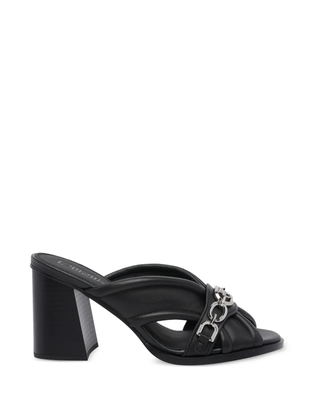 PINKO Leren pumps met kettingdetail en ronde neus Zwart
