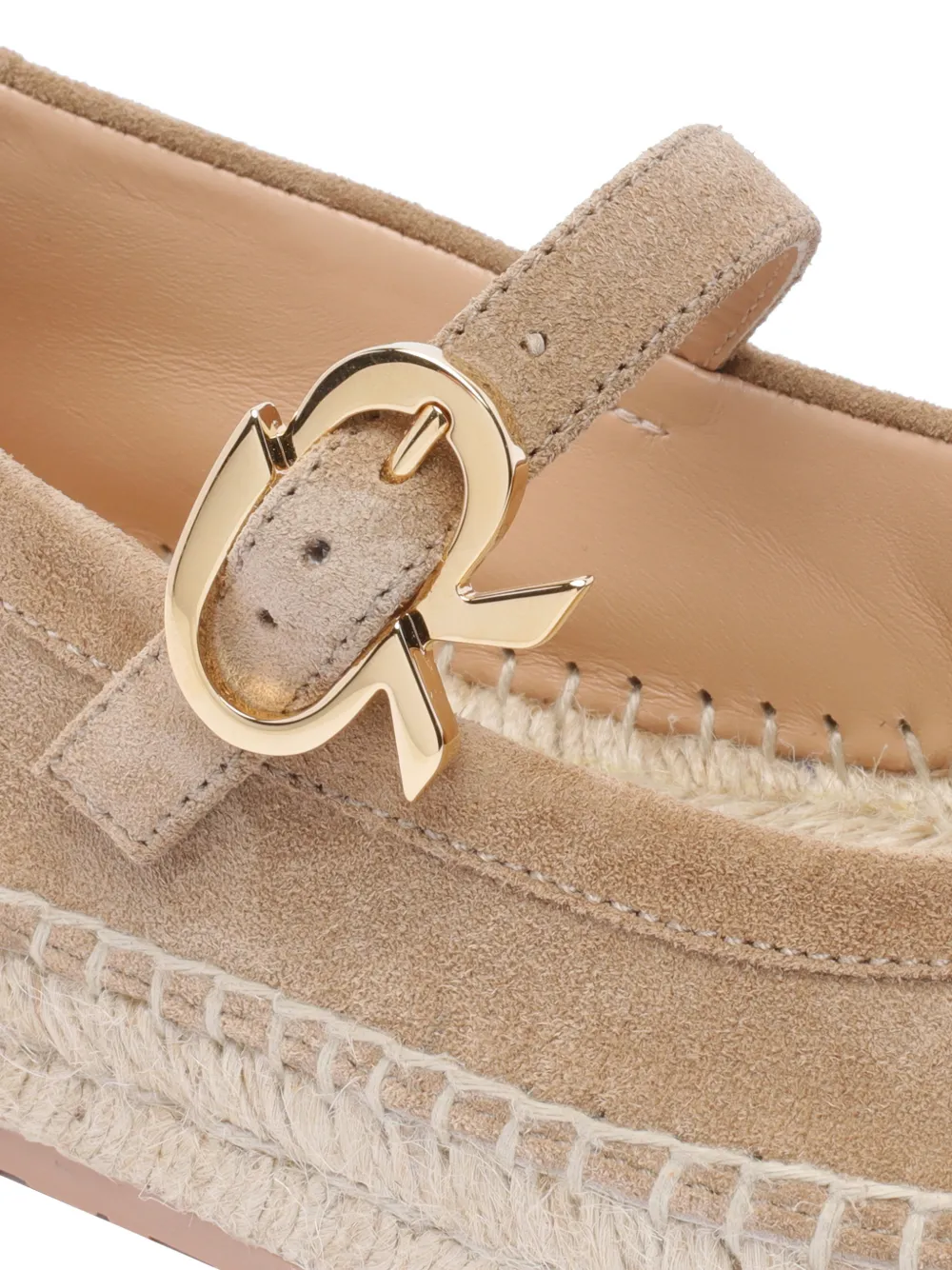 Gianvito Rossi Elda espadrilles met gesp Beige