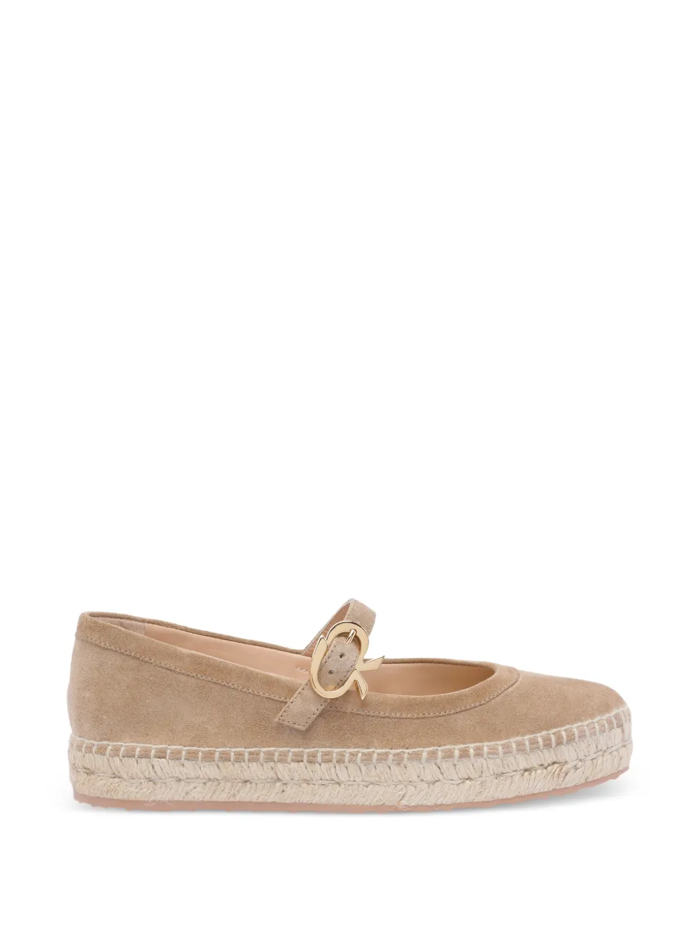 Gianvito Rossi Elda espadrilles met gesp Beige