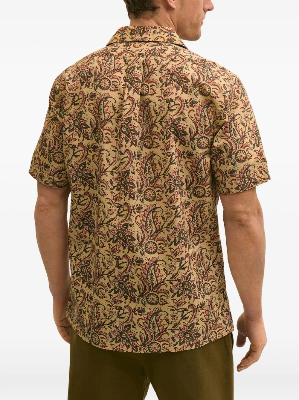  Brooks Brothers Block Print Camp Shirt - Neutrals 