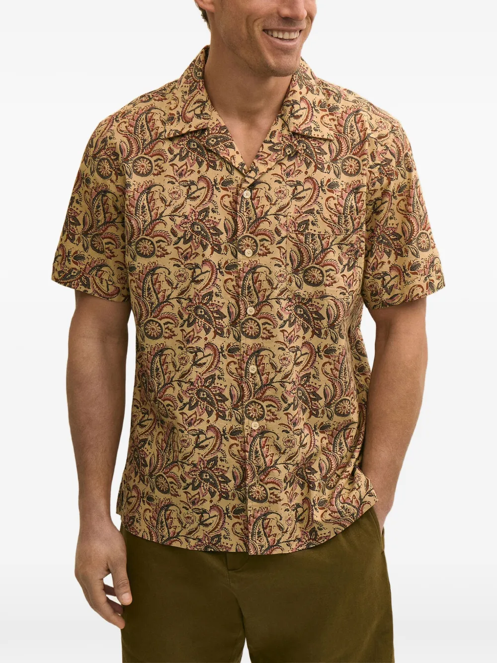 Brooks Brothers block print camp shirt - Toni neutri