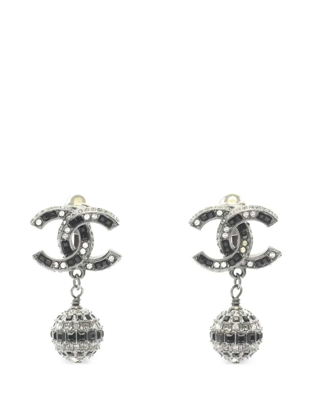 CHANEL Pre-Owned 1986-1988 Coco Mark earrings - Grigio