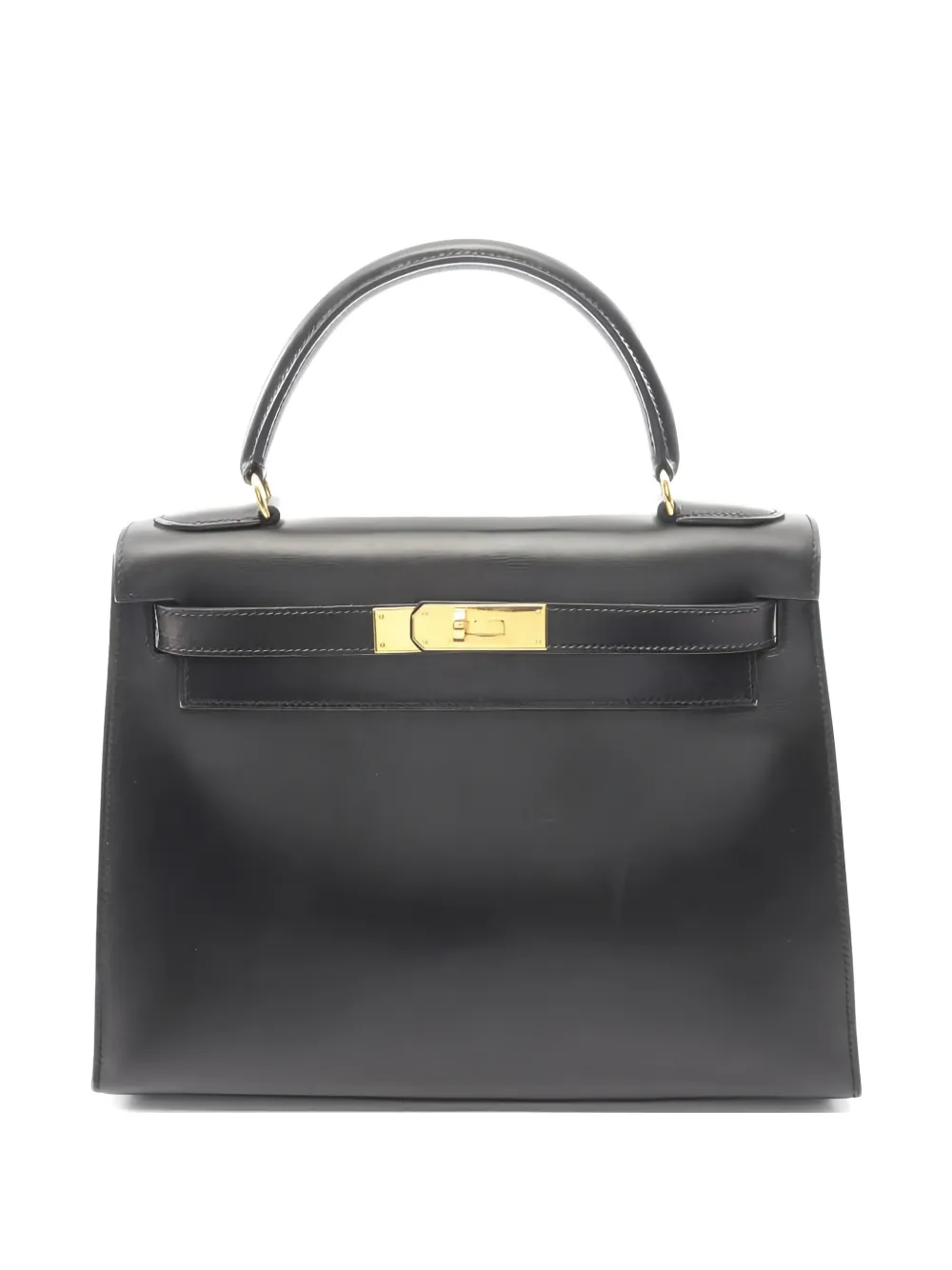 Hermès Pre-Owned 1996 gold-tone hardware leather handbag - Nero