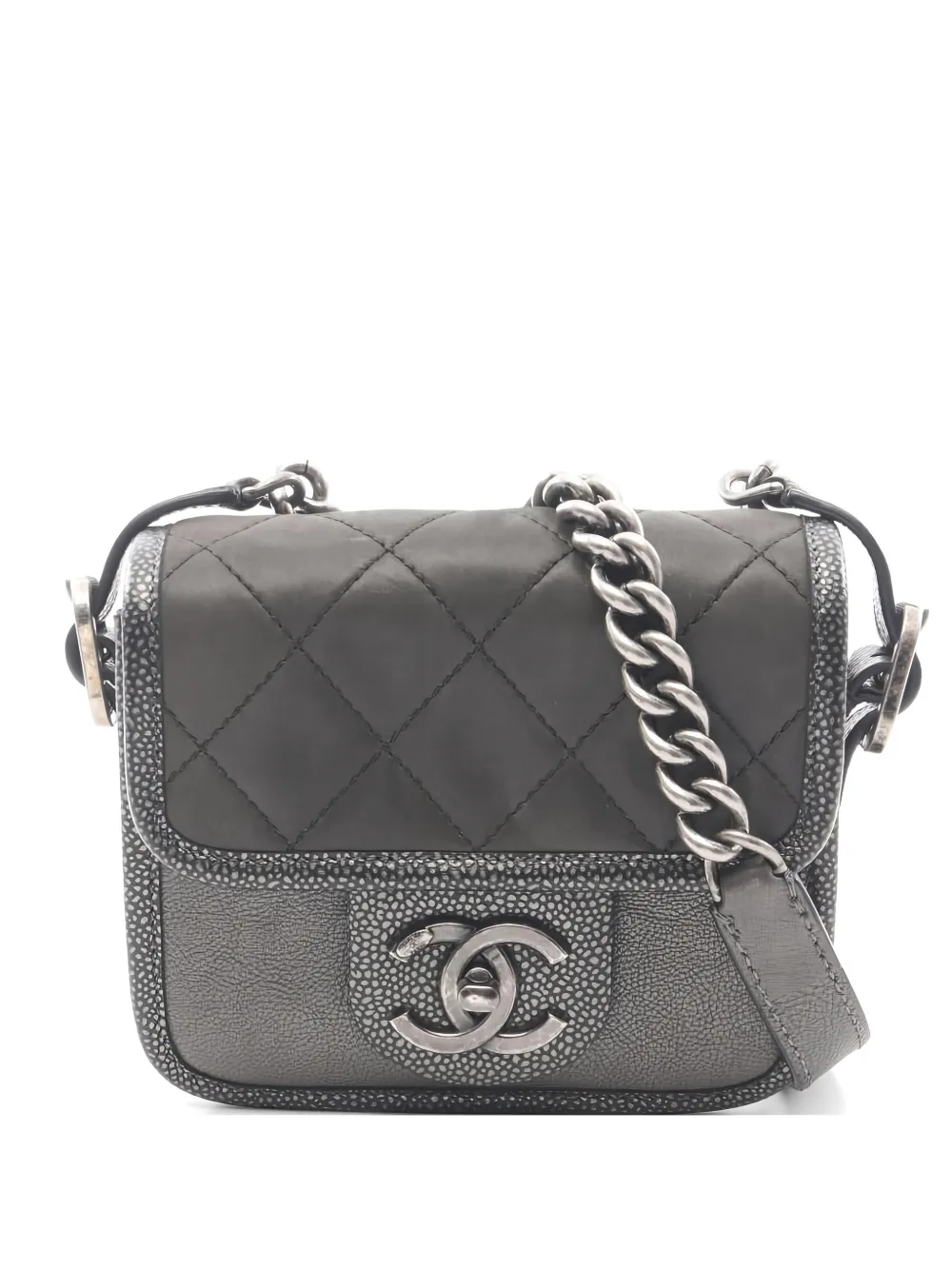 CHANEL Pre-Owned 2012-2013 chain leather cross body bag - Grigio
