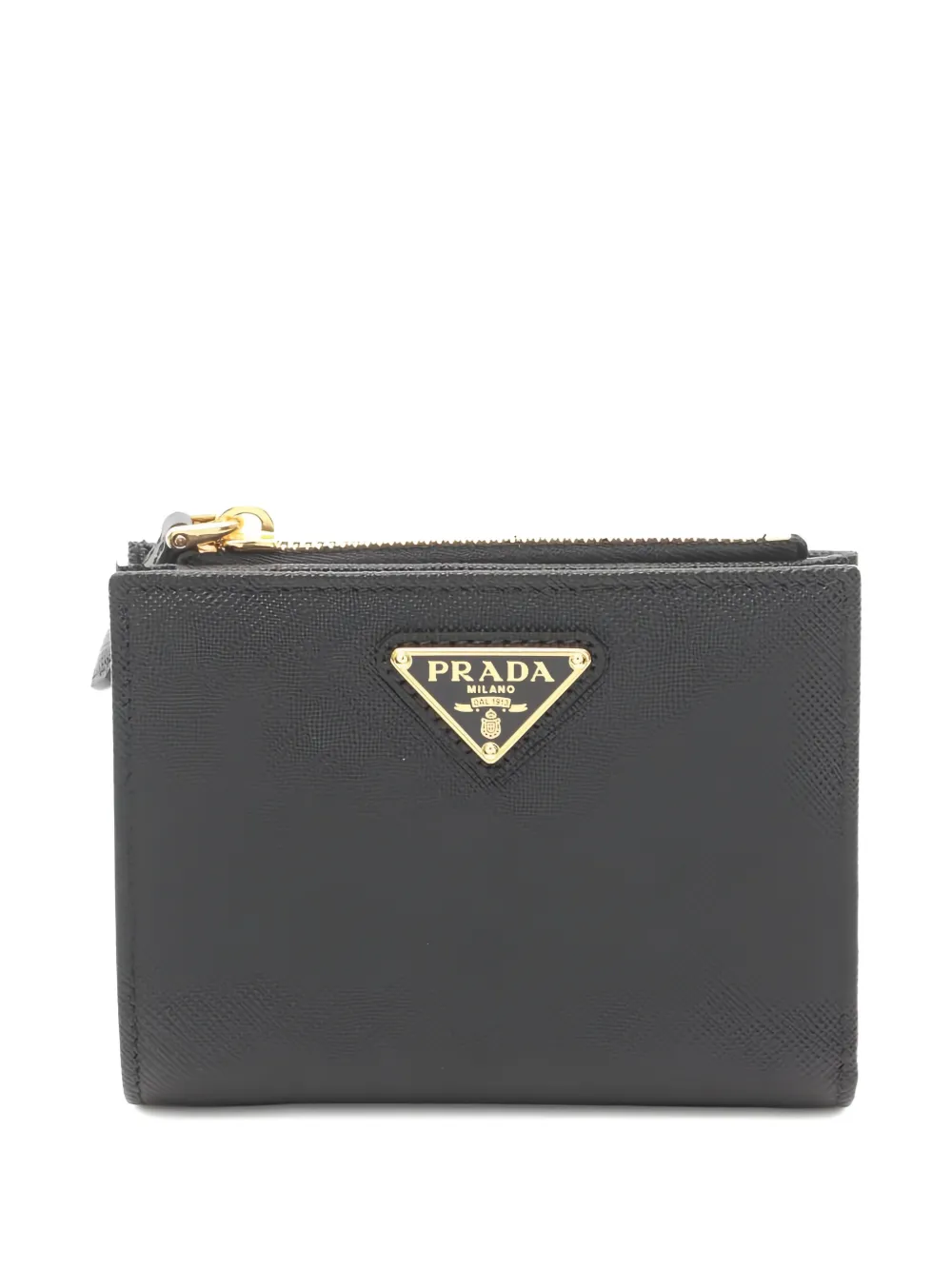 Prada Pre-Owned 2020s enamel triangle logo wallet - Nero