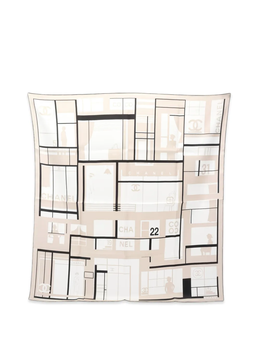 CHANEL Pre-Owned 1986 silk scarf - Bianco