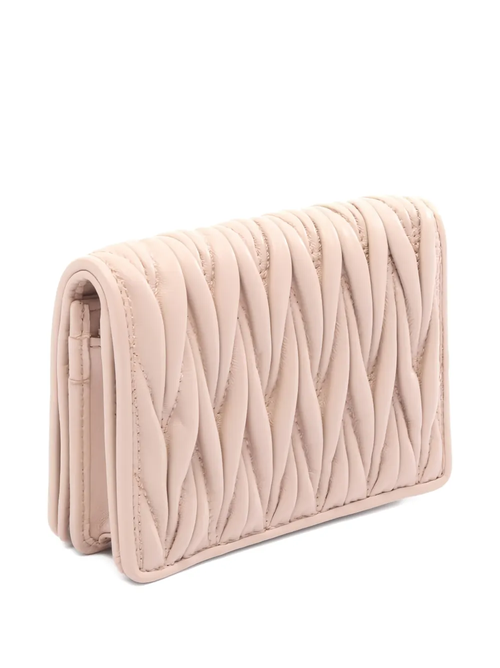  Miu Miu Pre-owned 2020s Small Bifold Matelassé-pattern Wallet - Pink 