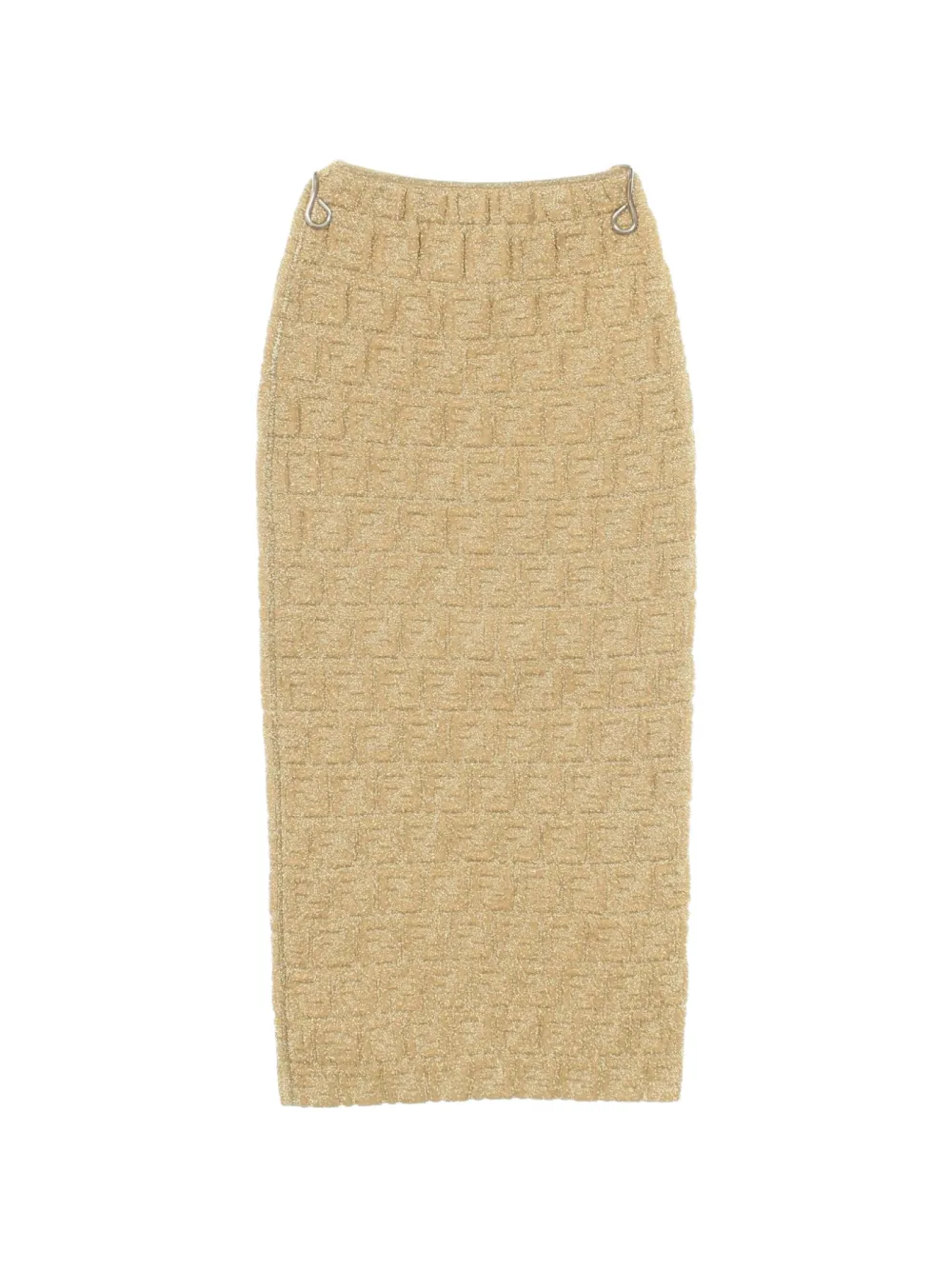 Fendi Pre-Owned 2010s FF pattern knitted midi skirt - Oro