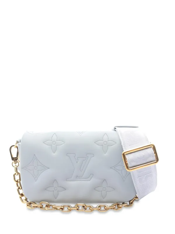 Louis Vuitton Pre-owned 2010s Bubblegram Embossed Leather Shoulder Bag in Blue
