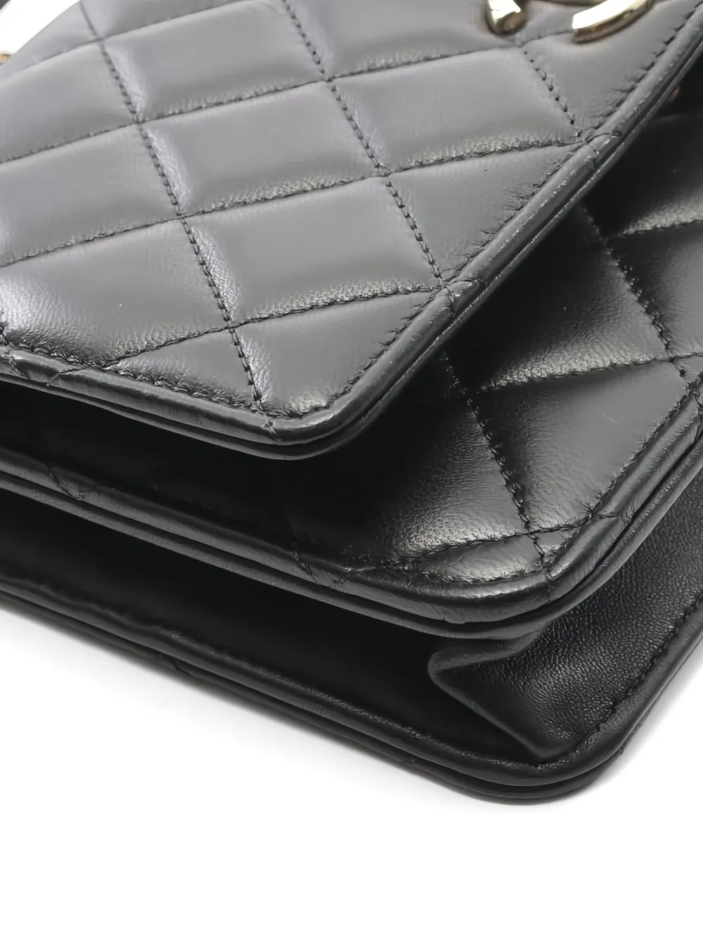2021 Trendy Cc Quilted Chain Wallet