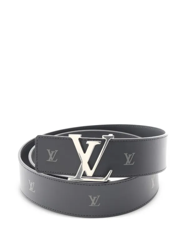 Louis Vuitton Black Epi Leather Belt with Silver Round LV Buckle Louis Vuitton Circle 40mm Reversible Belt Monogram Eclipse  main image 4