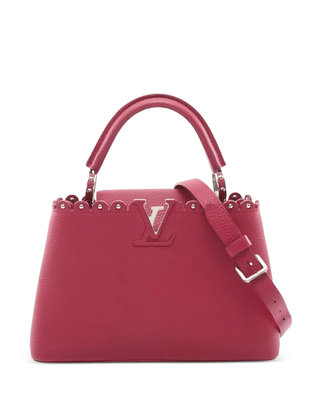 Louis Vuitton Pre-Owned 2017 BB Capucines scalloped-detail leather tote bag - Rosso