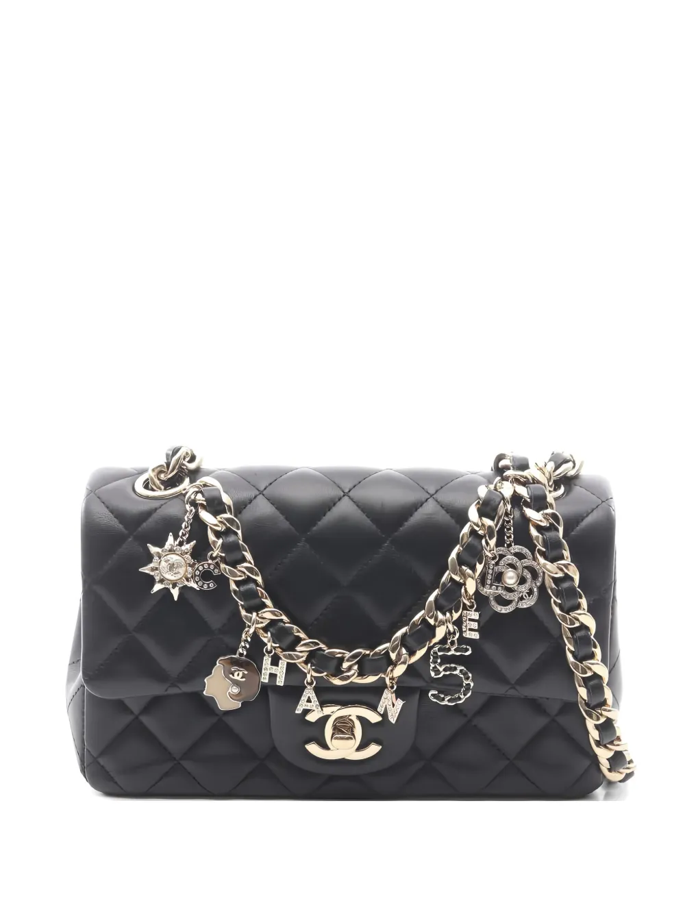CHANEL Pre-Owned Borsa a spalla Coco Charms Flap mini 2020-2021 - Nero