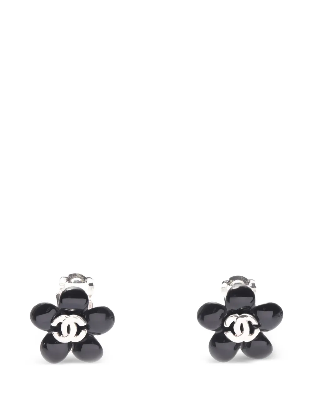 CHANEL Pre-Owned 1986-1988 flower-motif earrings - Silber