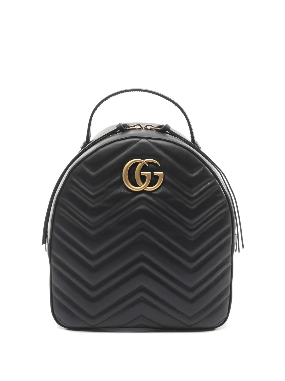 Gucci Pre-Owned GG Marmont chevron-pattern backpack - Nero