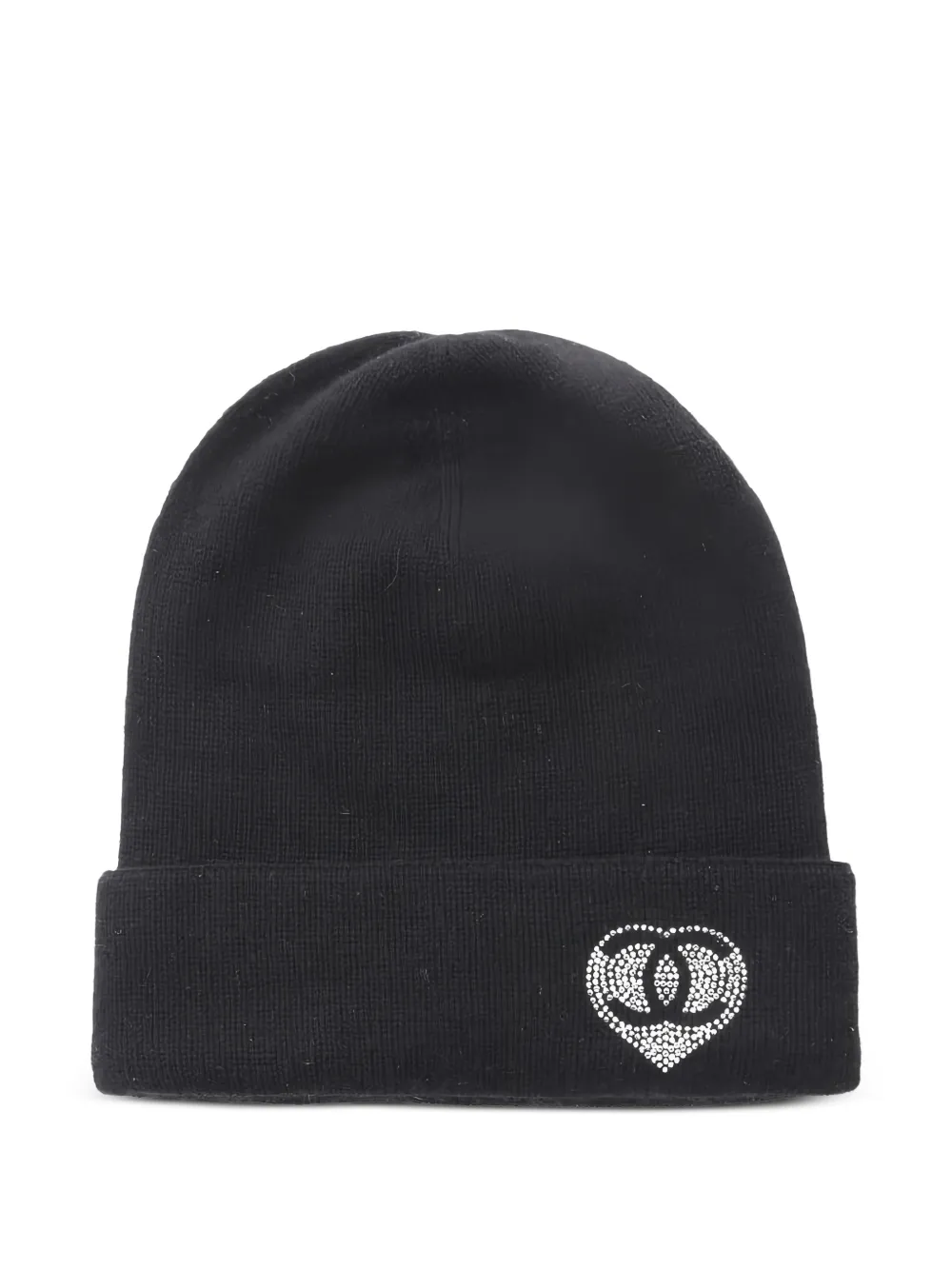 CHANEL Pre-Owned 1986 coco mark knit hat - Nero