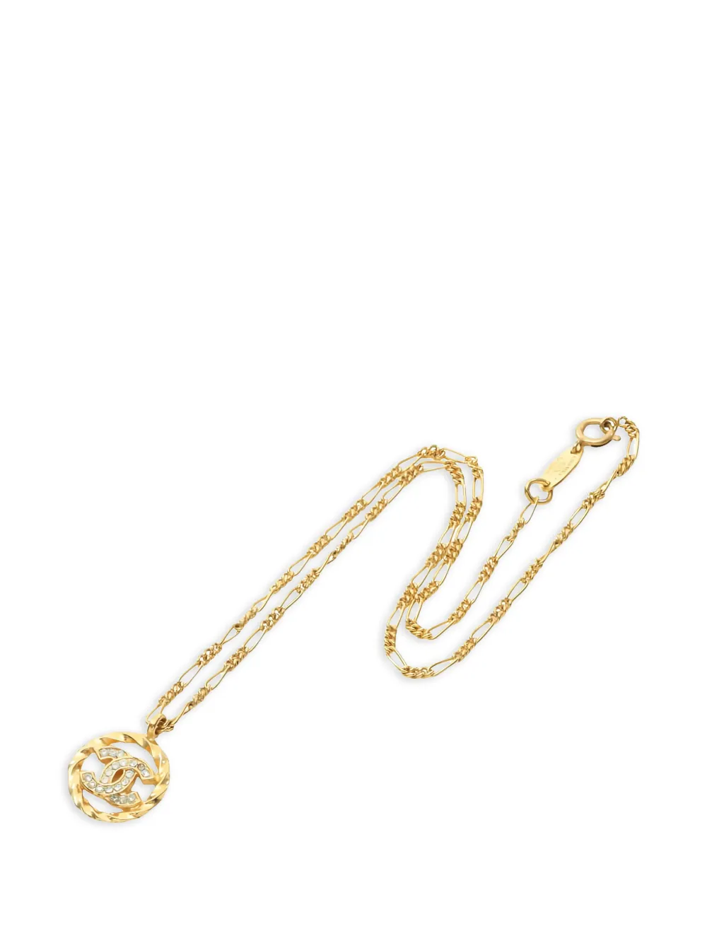 CHANEL Pre-Owned 1986-1988 logo-detail necklace - Oro