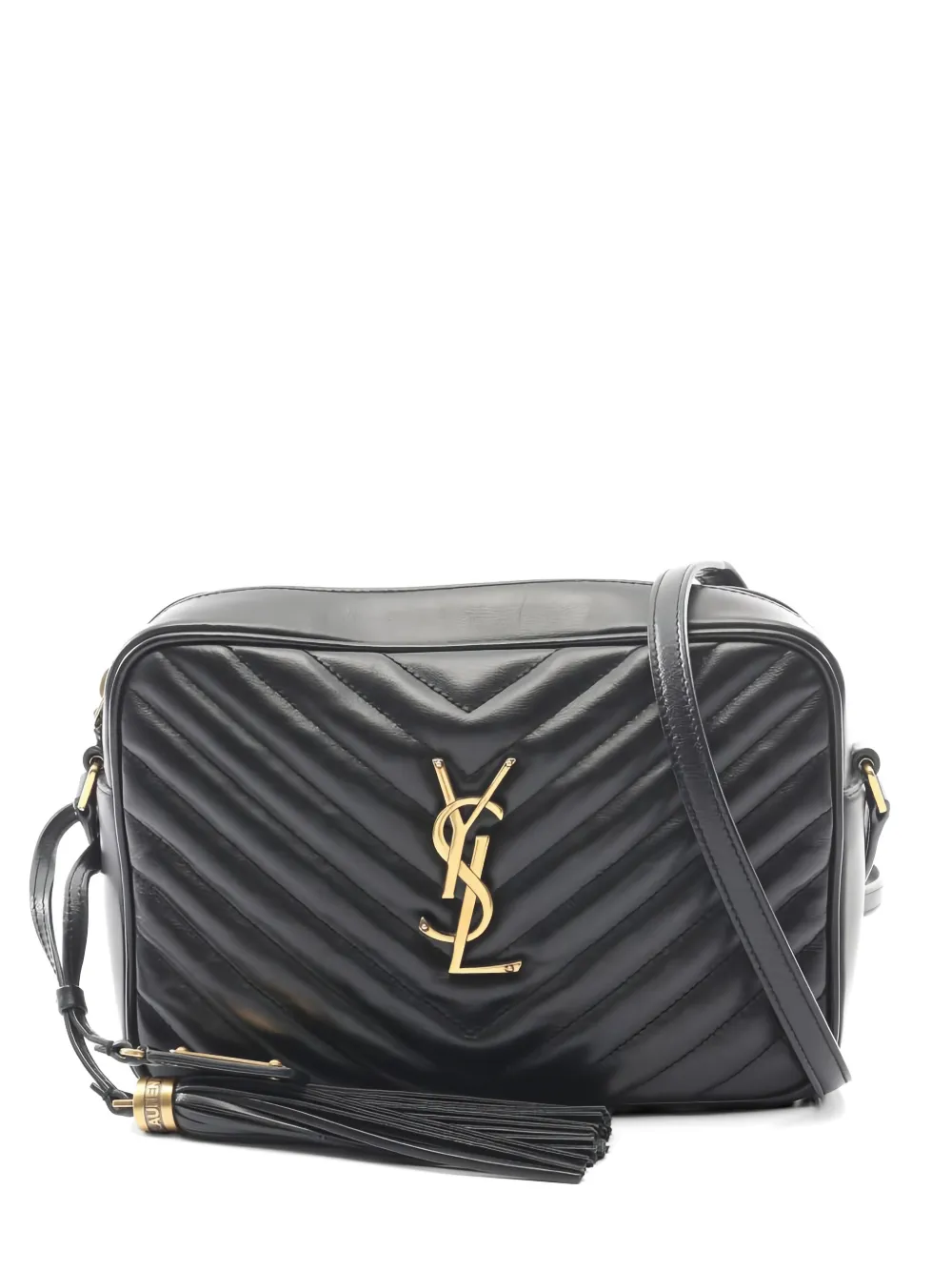 Saint Laurent Pre-Owned 2010s Lou chevron leather shoulder bag - Nero