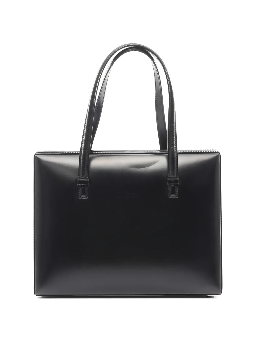 Loewe Pre-Owned 2010s embossed logo leather tote bag - Nero