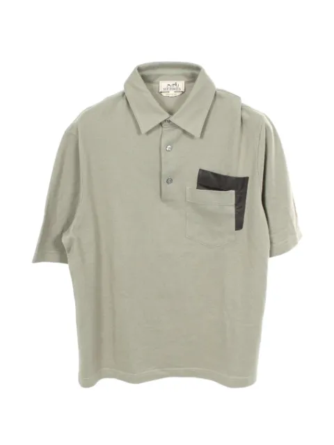 Hermès Pre-Owned playera tipo polo con ribete de piel 2010